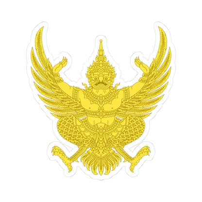 Garuda Emblem of Thailand Gold (Thailand) (Coat of Arms) STICKER Vinyl Kiss-Cut Decal 3 Inch White - The Sticker Space