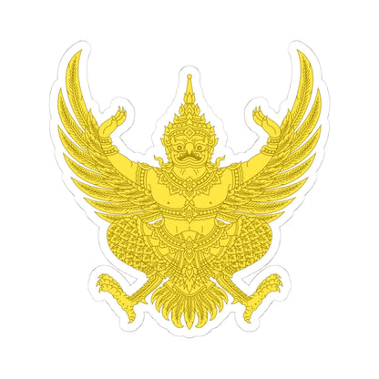 Garuda Emblem of Thailand Gold (Thailand) (Coat of Arms) STICKER Vinyl Kiss-Cut Decal 4 Inch White - The Sticker Space