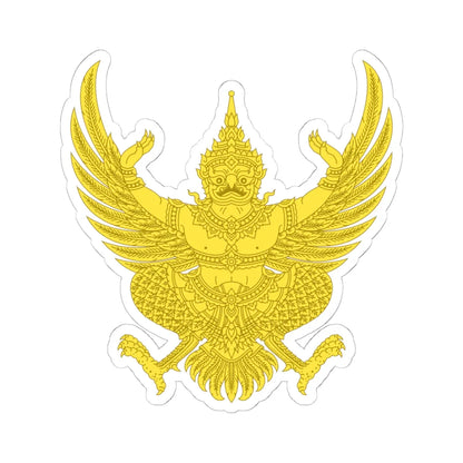Garuda Emblem of Thailand Gold (Thailand) (Coat of Arms) STICKER Vinyl Kiss-Cut Decal 6 Inch White - The Sticker Space