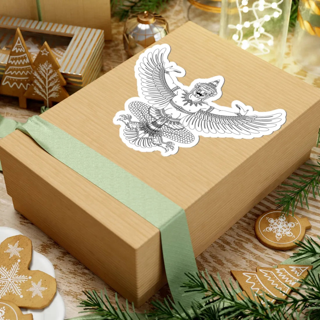 Garuda Emblem of Thailand Monochrome 2 (Thailand) (Coat of Arms) STICKER Vinyl Kiss-Cut Decal - The Sticker Space