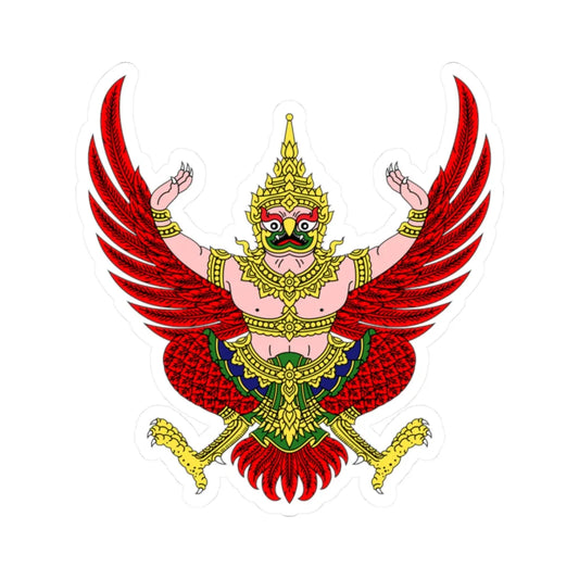 Garuda Emblem of Thailand Royal Thai Government Gazette (Thailand) (Coat of Arms) STICKER Vinyl Kiss-Cut Decal 2 Inch White - The Sticker Space