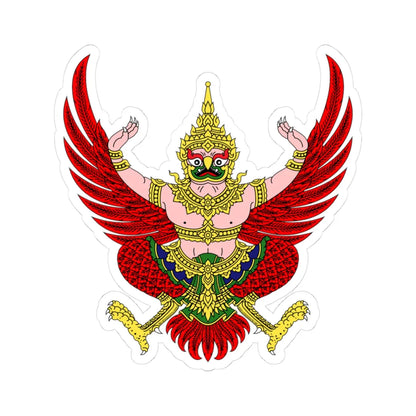 Garuda Emblem of Thailand Royal Thai Government Gazette (Thailand) (Coat of Arms) STICKER Vinyl Kiss-Cut Decal 3 Inch White - The Sticker Space