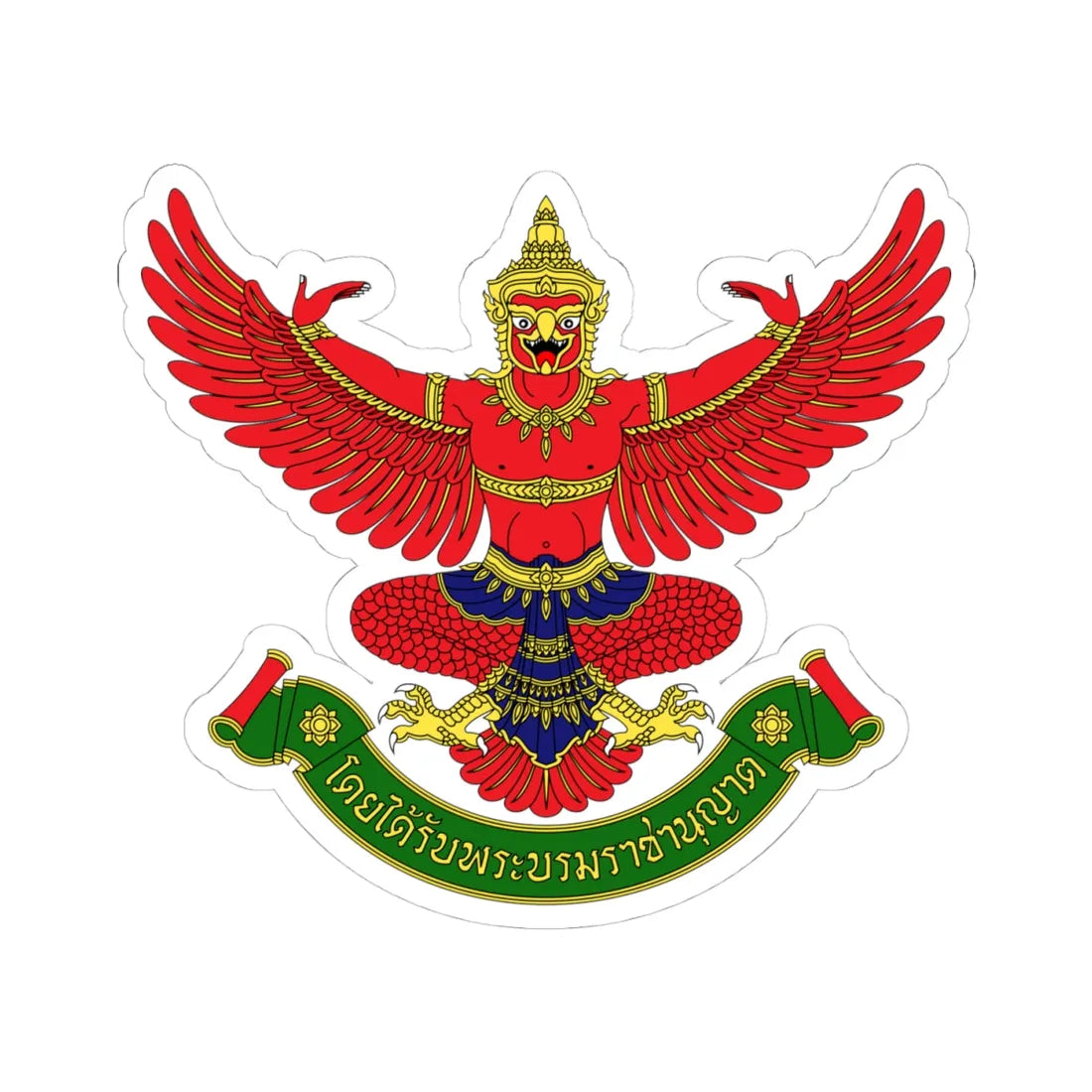 Garuda Emblem of Thailand Royal Warrant (Thailand) (Coat of Arms) STICKER Vinyl Kiss-Cut Decal 4 Inch White - The Sticker Space