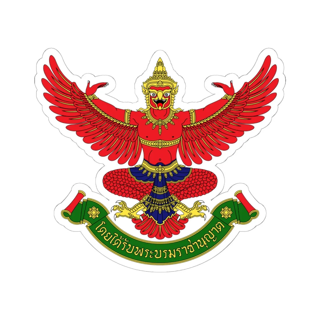 Garuda Emblem of Thailand Royal Warrant (Thailand) (Coat of Arms) STICKER Vinyl Kiss-Cut Decal 6 Inch White - The Sticker Space