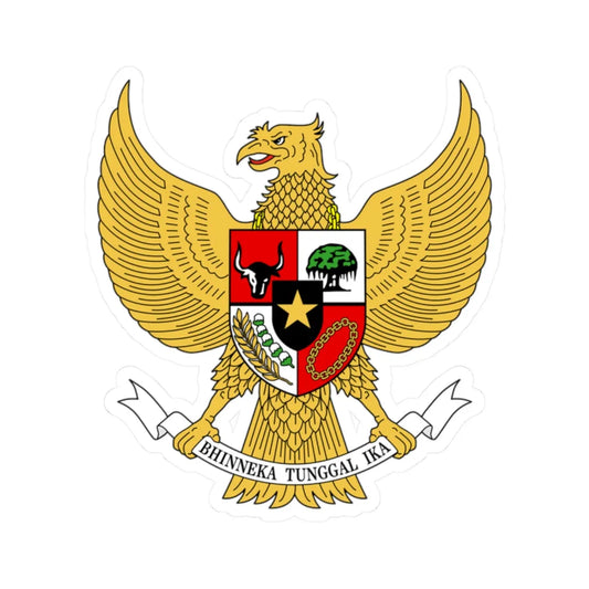 Garuda Pancasila Coat of Arms of Indonesia (Indonesia) (Coat of Arms) STICKER Vinyl Kiss-Cut Decal 2 Inch White - The Sticker Space