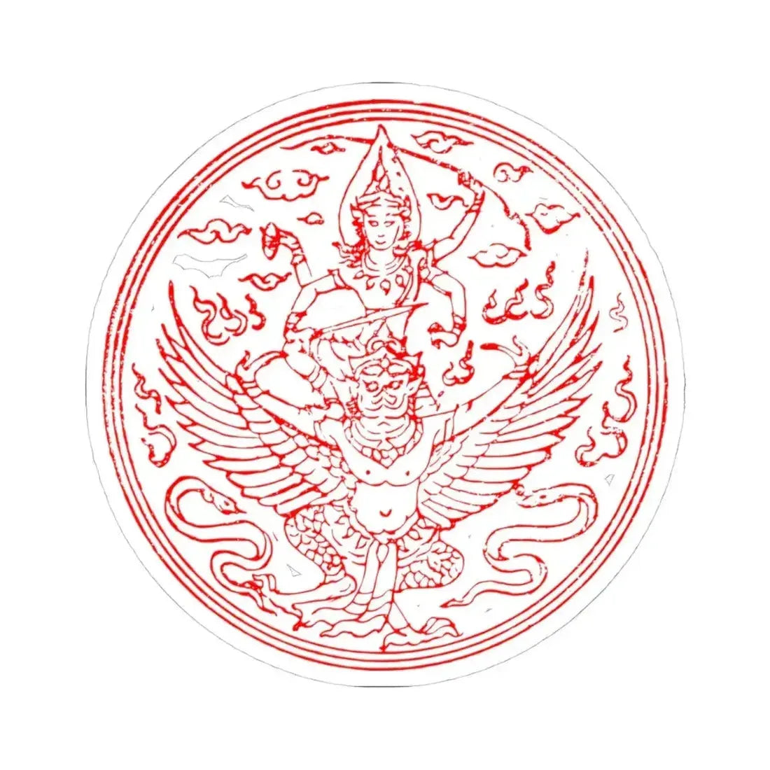 Garuda Seal of Siam 1st version (Thailand) STICKER Vinyl Kiss-Cut Decal 4 Inch White - The Sticker Space