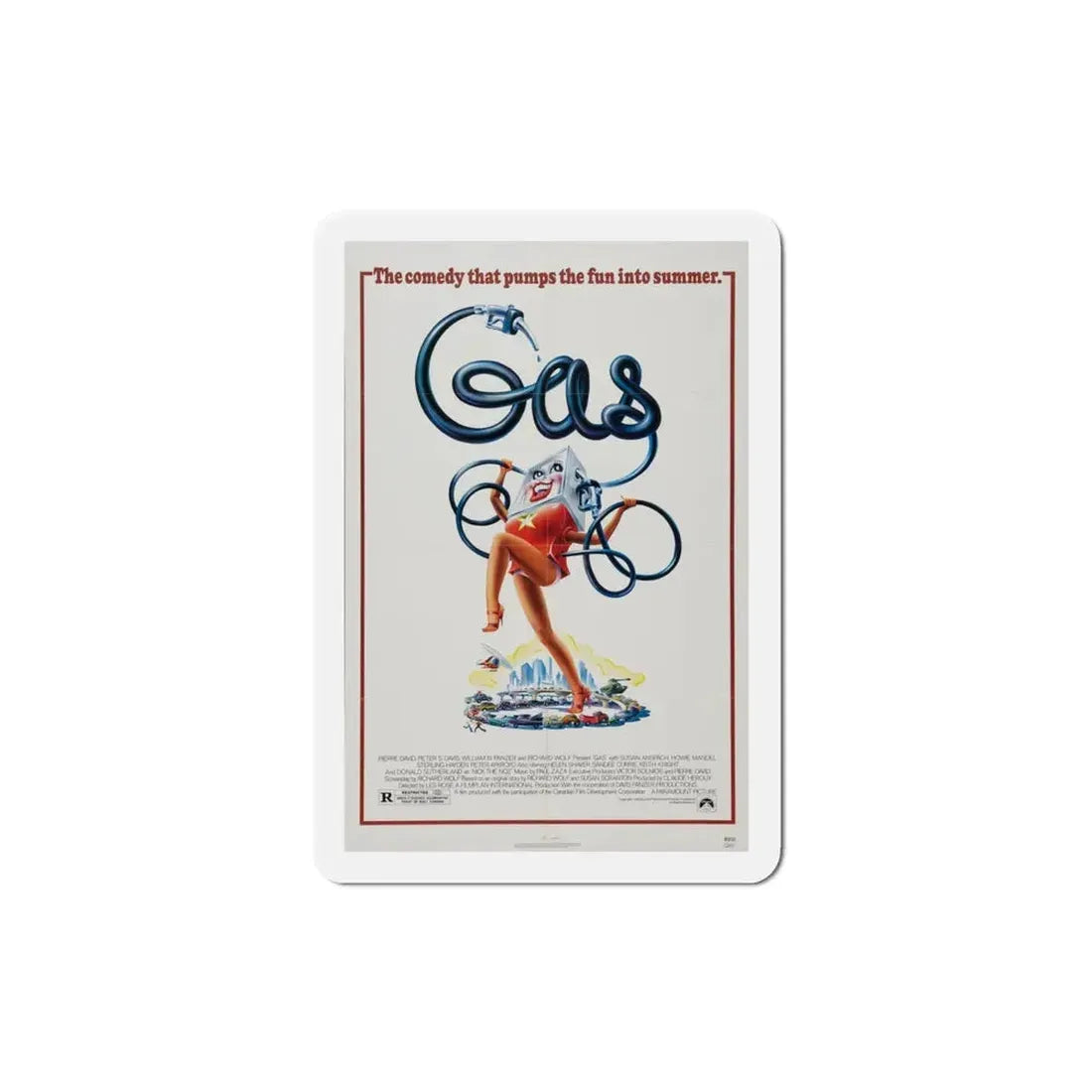 Gas 1981 Movie Poster Refrigerator Magnet 3 Inch - The Sticker Space