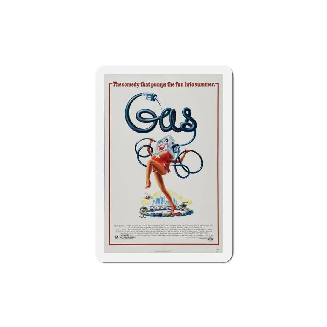Gas 1981 Movie Poster Refrigerator Magnet 4 Inch - The Sticker Space