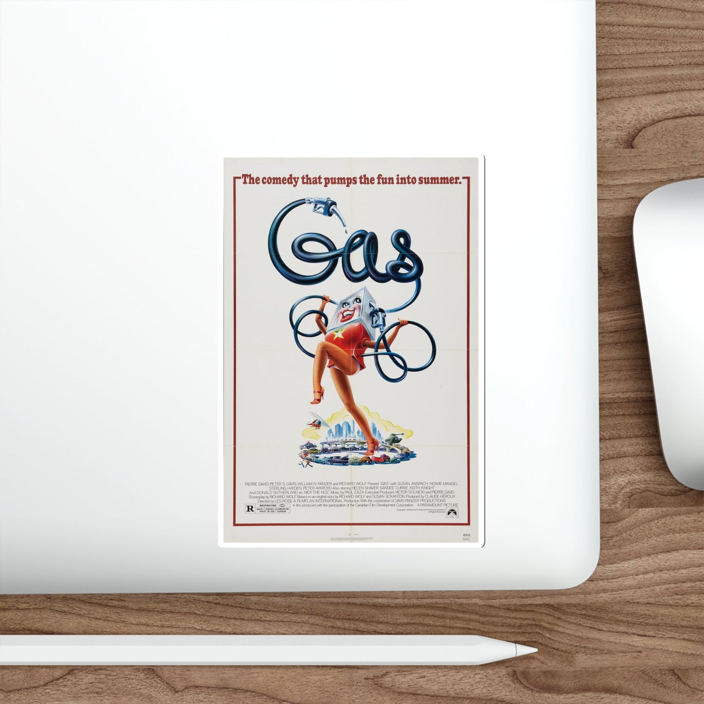 Gas 1981 Movie Poster STICKER Vinyl Die-Cut Decal-The Sticker Space