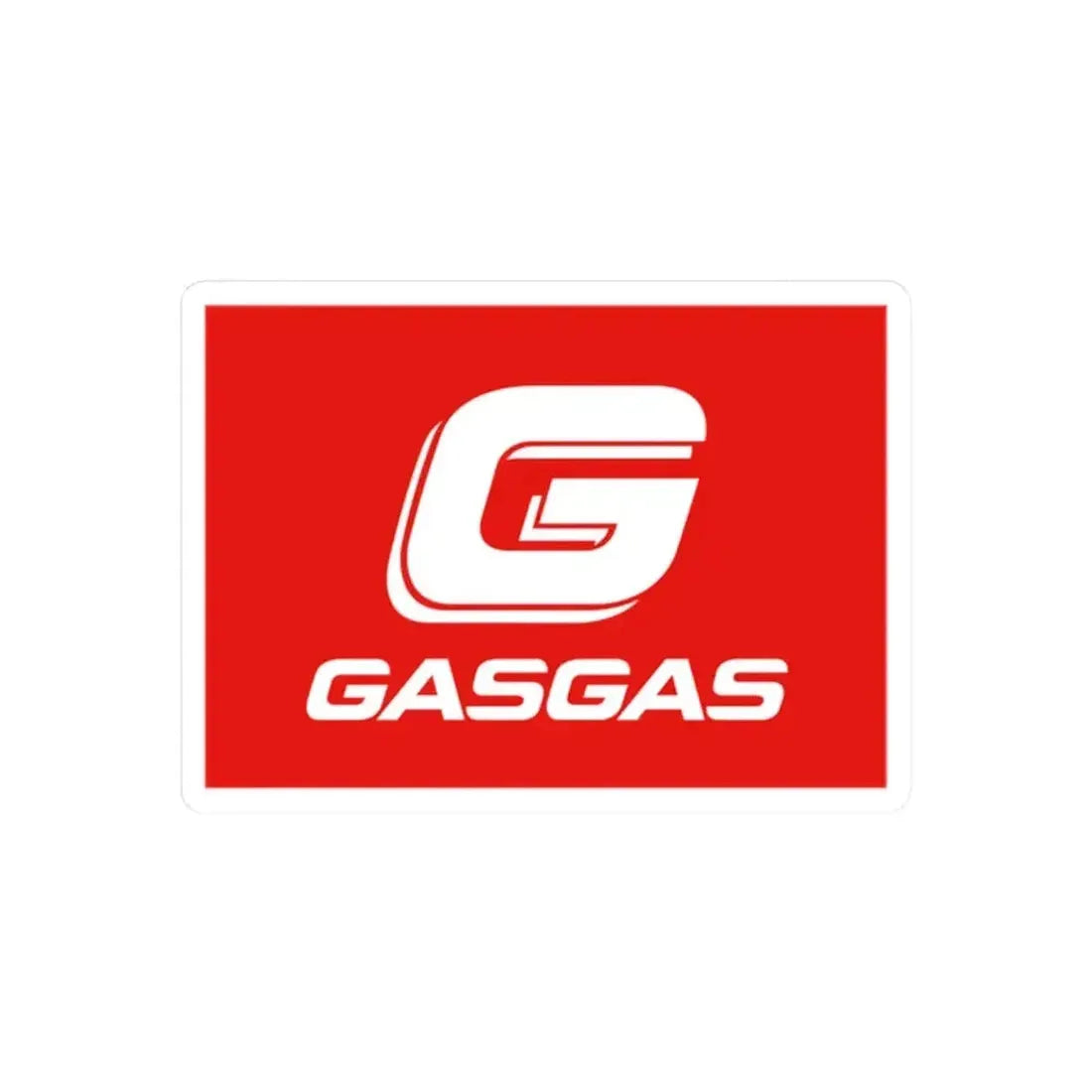 Gas Gas (with G) (Logo) STICKER Vinyl Kiss-Cut Decal 2 Inch White - The Sticker Space