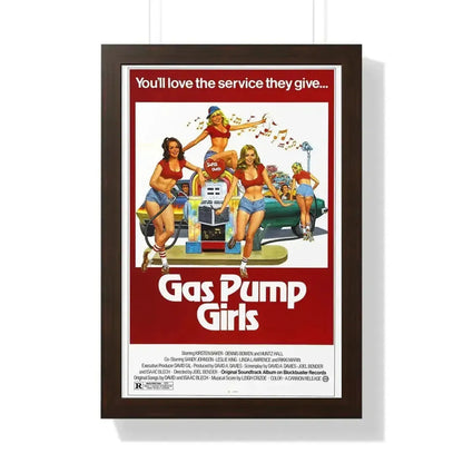 GAS PUMP GIRLS 1979 - Framed Movie Poster 16″ x 24″ Walnut - The Sticker Space