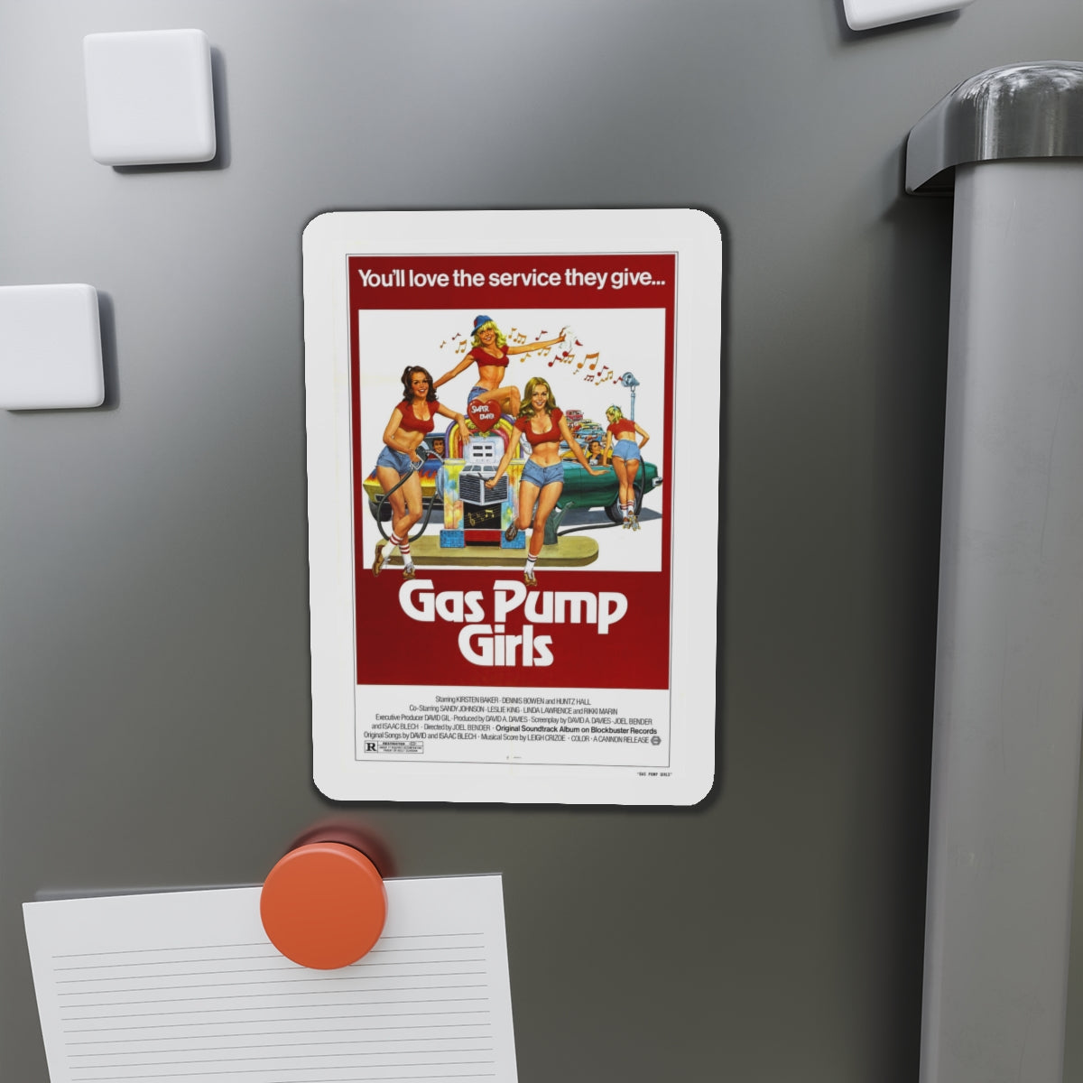 GAS PUMP GIRLS 1979 Movie Poster - Die-Cut Magnet-The Sticker Space