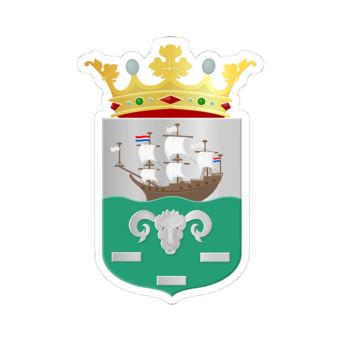 Gasselte wapen 1932 (Netherlands) (Coat of Arms) STICKER Vinyl Kiss-Cut Decal 4 Inch White - The Sticker Space