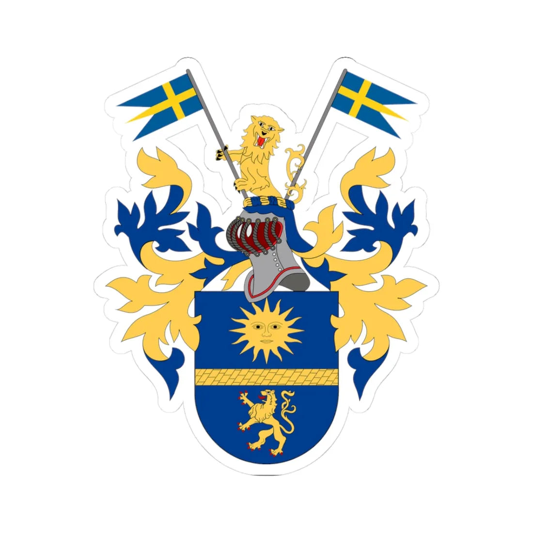 Gatenhielm (Sweden) (Coat of Arms) STICKER Vinyl Kiss-Cut Decal 3 Inch White - The Sticker Space