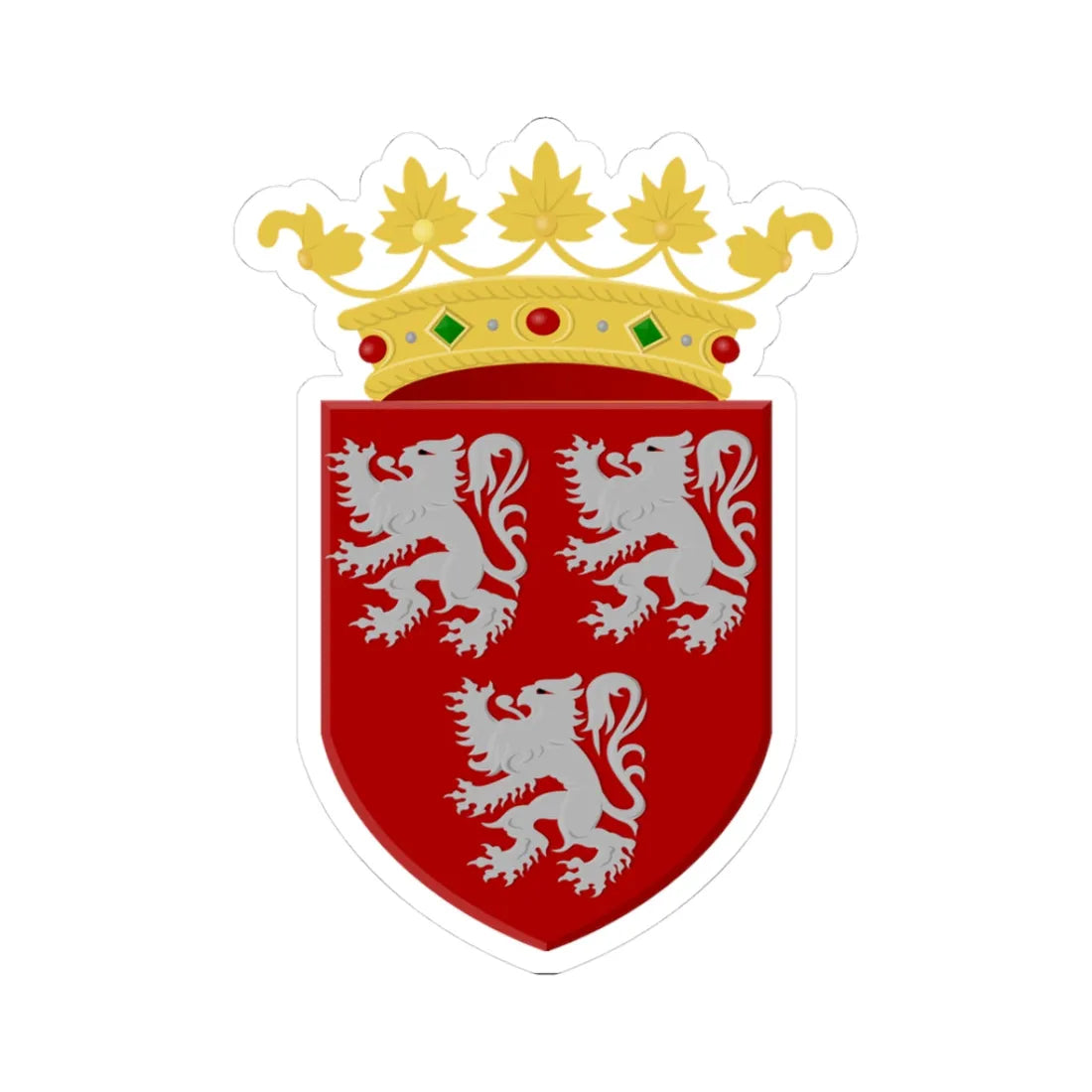 Gavere wapen1 (Belgium) (Coat of Arms) STICKER Vinyl Kiss-Cut Decal 3 Inch White - The Sticker Space