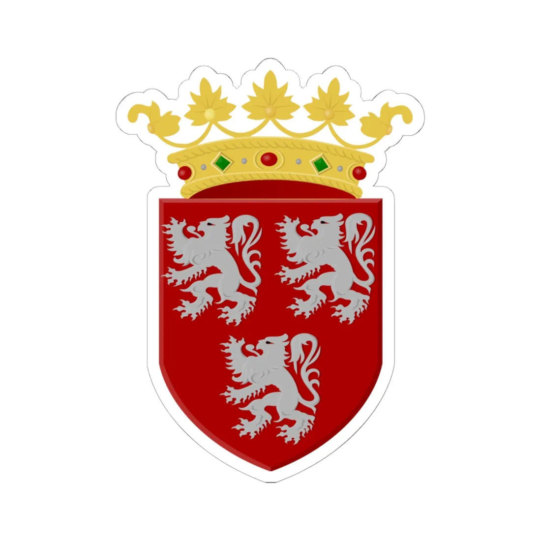 Gavere wapen1 (Belgium) (Coat of Arms) STICKER Vinyl Kiss-Cut Decal 6 Inch White - The Sticker Space