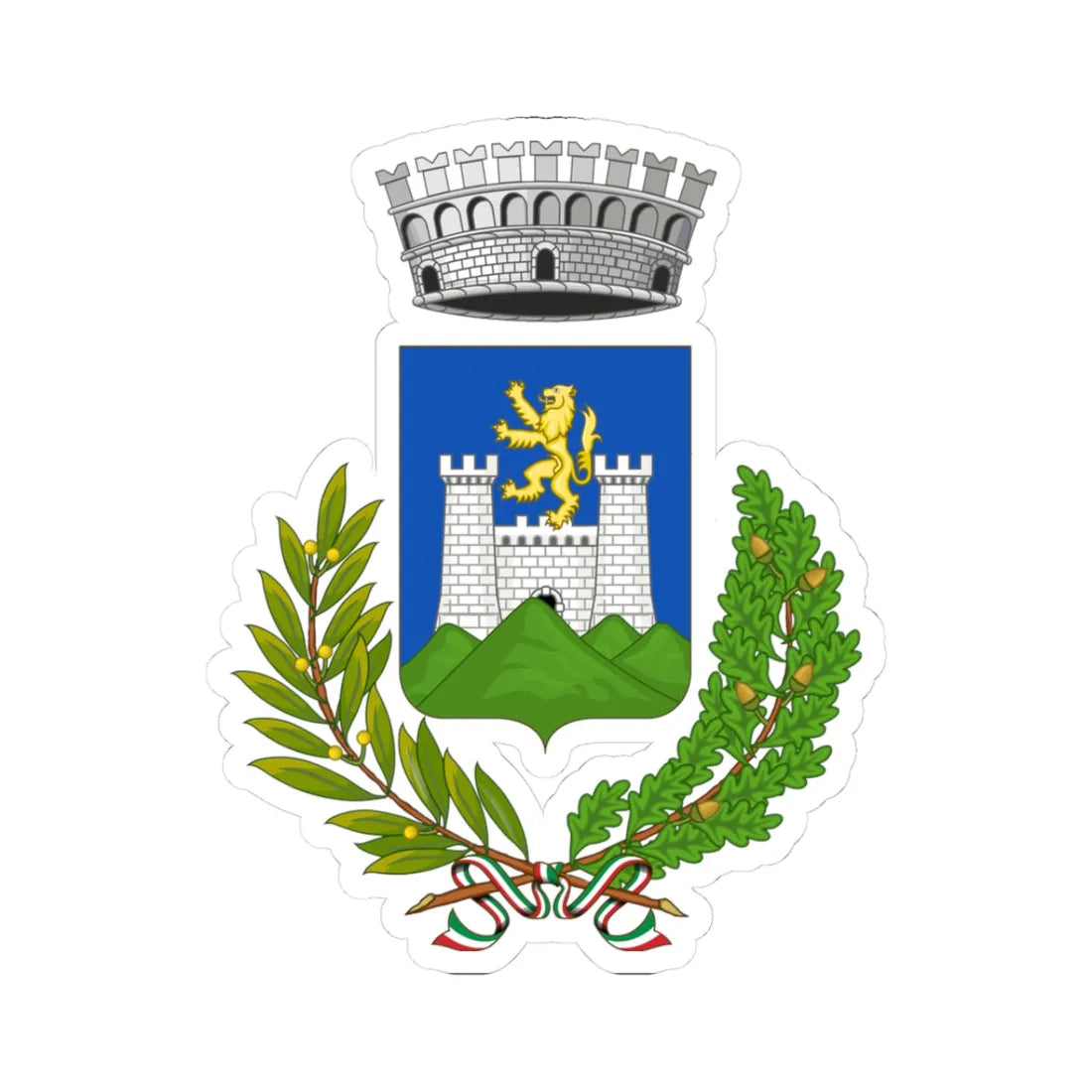 Gavorrano-Stemma (Italy) (Coat of Arms) STICKER Vinyl Kiss-Cut Decal 3 Inch White - The Sticker Space