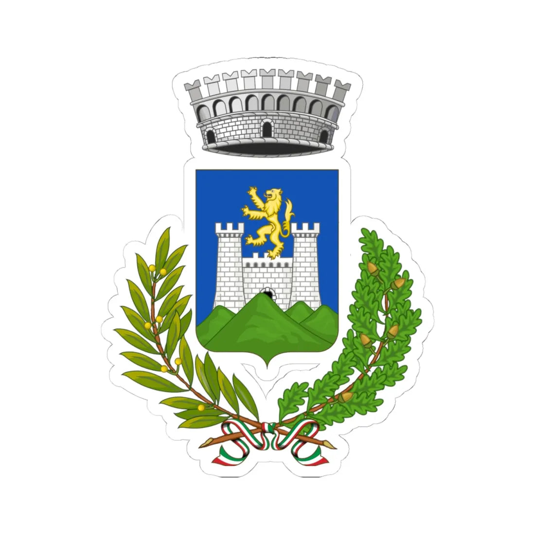 Gavorrano-Stemma (Italy) (Coat of Arms) STICKER Vinyl Kiss-Cut Decal 4 Inch White - The Sticker Space