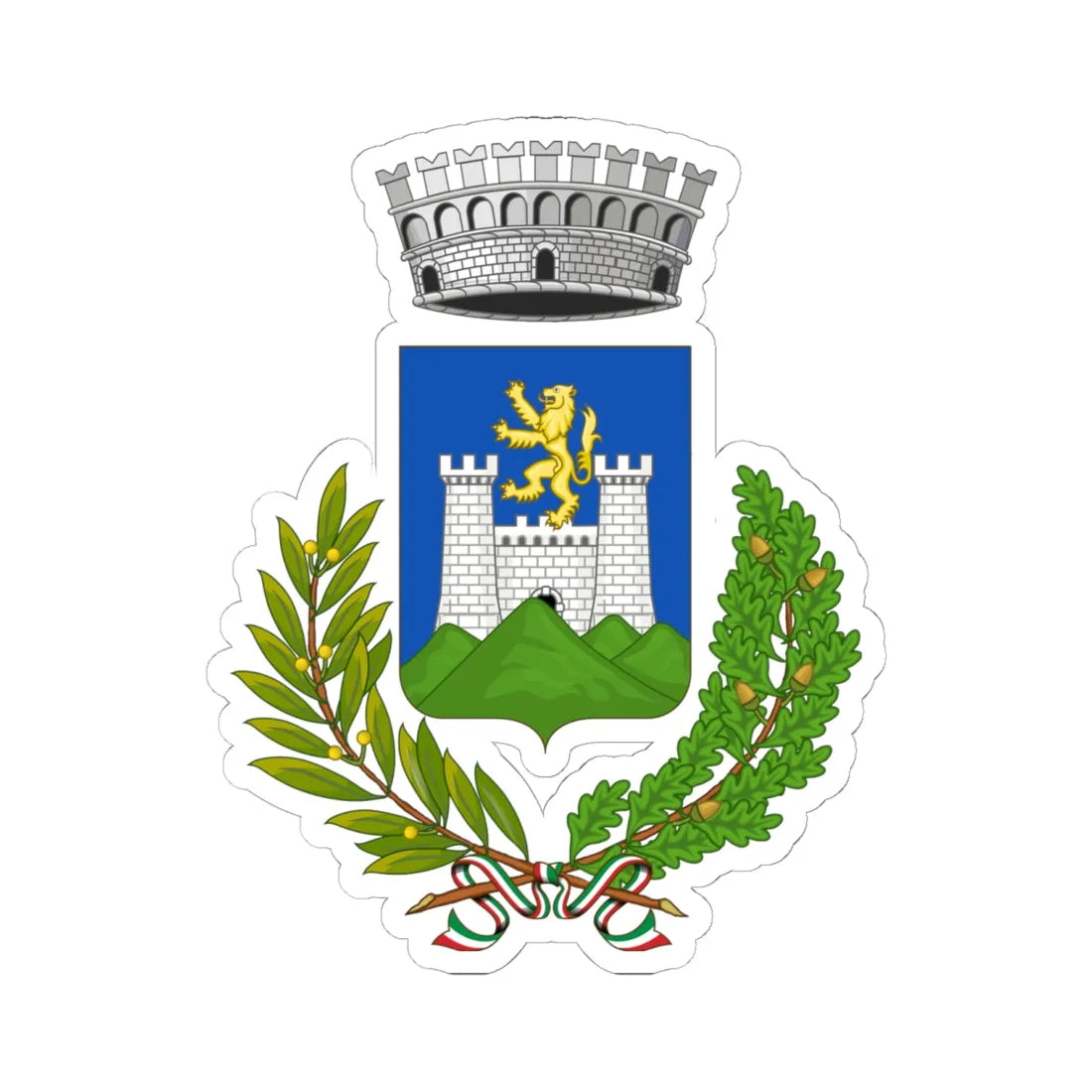 Gavorrano-Stemma (Italy) (Coat of Arms) STICKER Vinyl Kiss-Cut Decal 6 Inch White - The Sticker Space