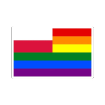 Gay flag pl (Poland) STICKER Vinyl Kiss-Cut Decal 2 Inch White - The Sticker Space