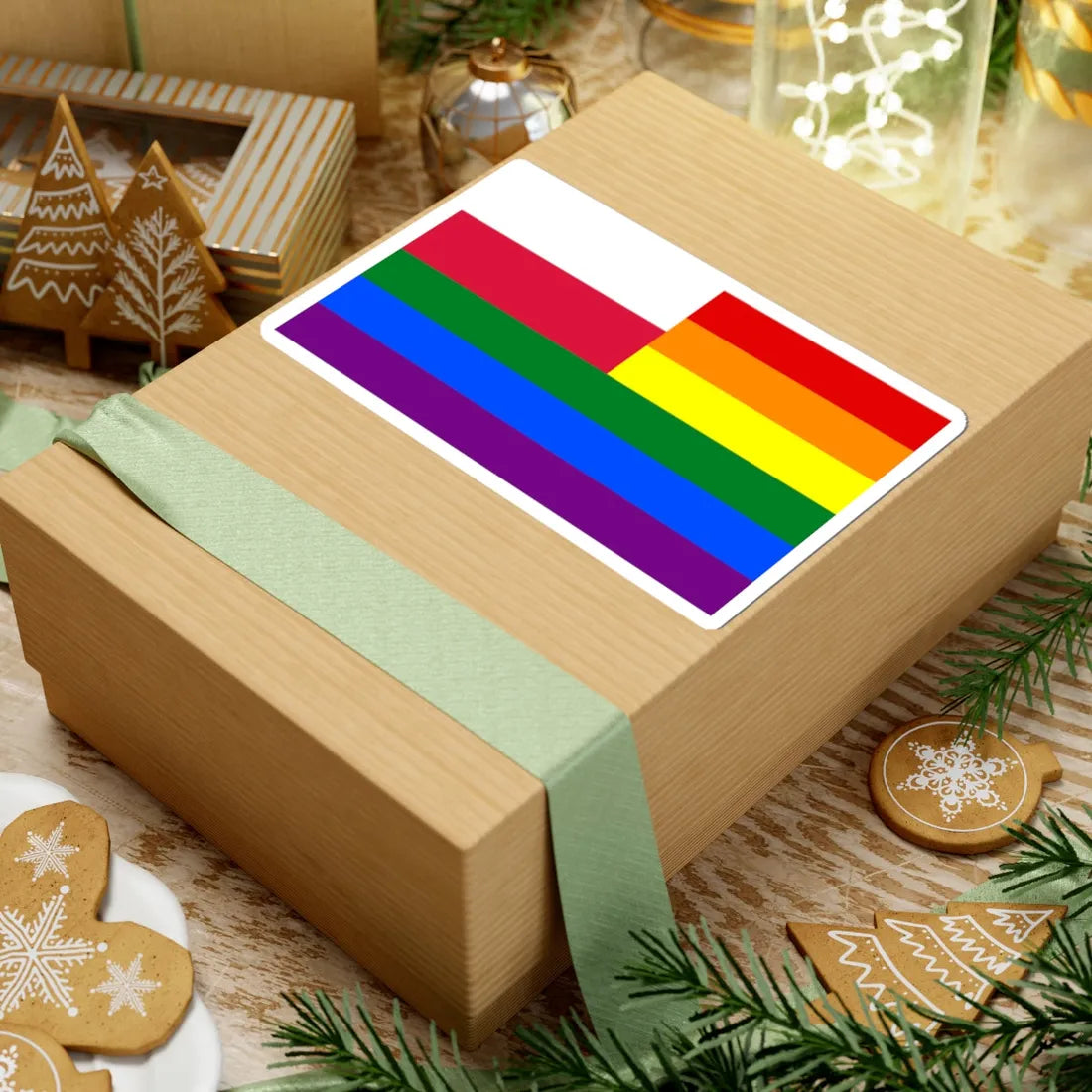 Gay flag pl (Poland) STICKER Vinyl Kiss-Cut Decal - The Sticker Space