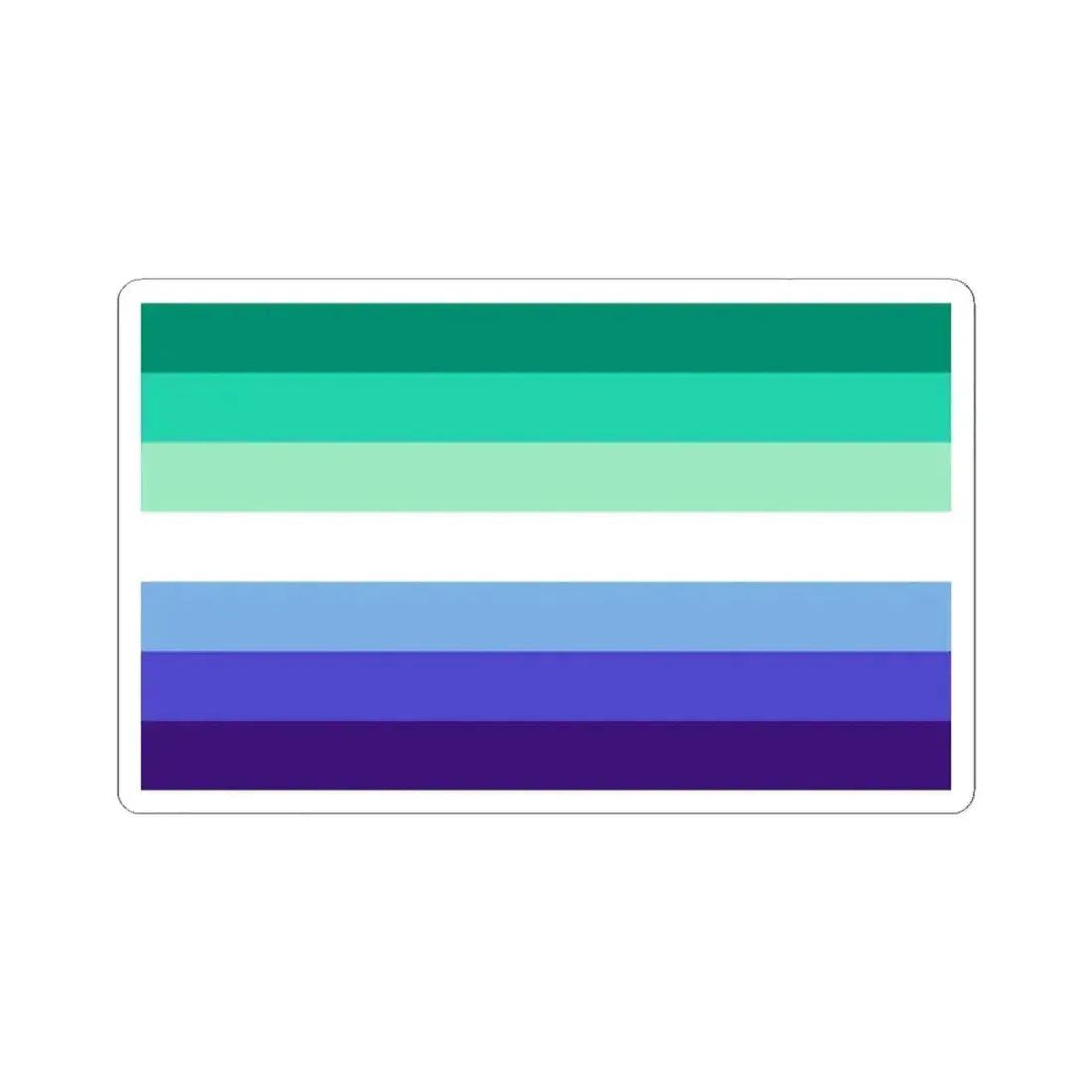 Gay Men Pride Flag - STICKER Vinyl Kiss-Cut Decal 2 Inch White - The Sticker Space