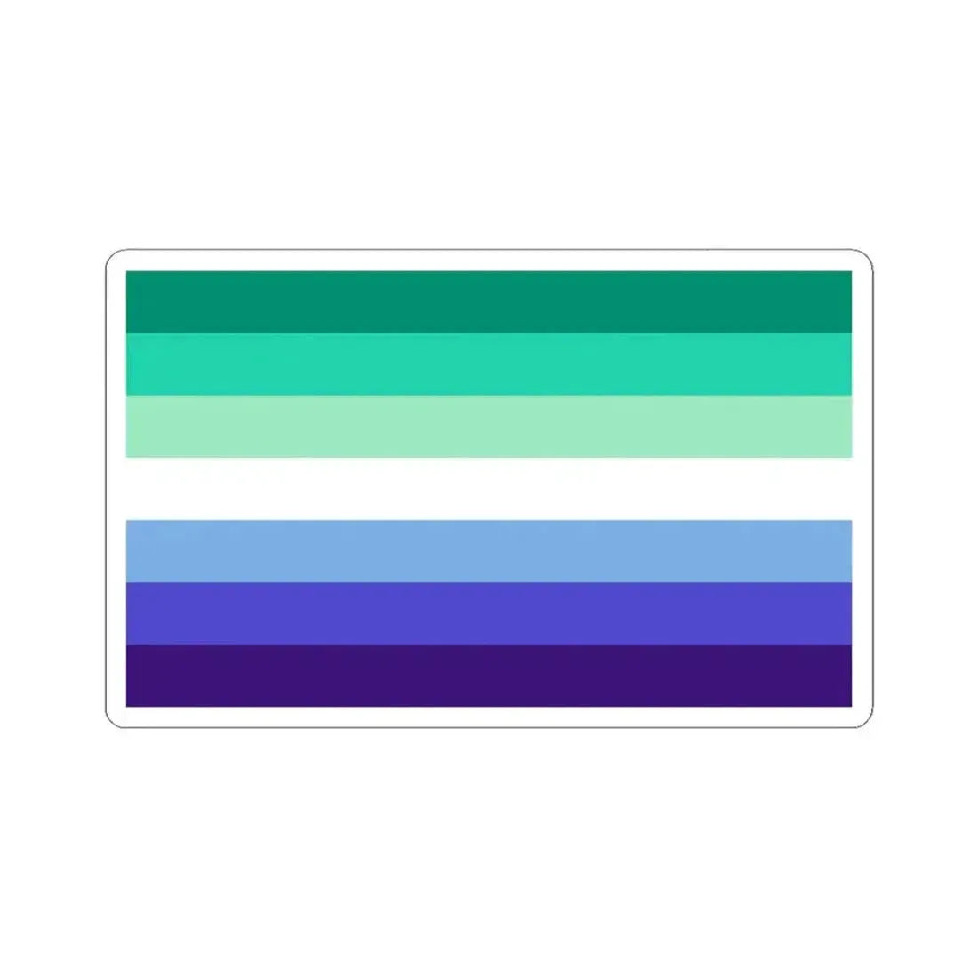 Gay Men Pride Flag - STICKER Vinyl Kiss-Cut Decal 3 Inch White - The Sticker Space