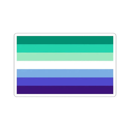 Gay Men Pride Flag - STICKER Vinyl Kiss-Cut Decal 3 Inch White - The Sticker Space