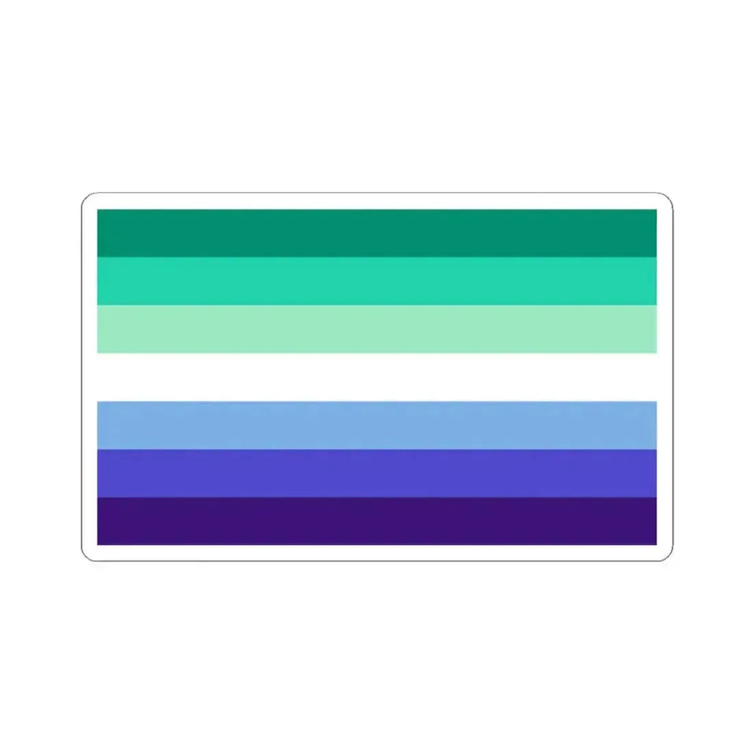 Gay Men Pride Flag - STICKER Vinyl Kiss-Cut Decal 4 Inch White - The Sticker Space