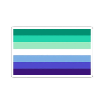 Gay Men Pride Flag - STICKER Vinyl Kiss-Cut Decal 4 Inch White - The Sticker Space