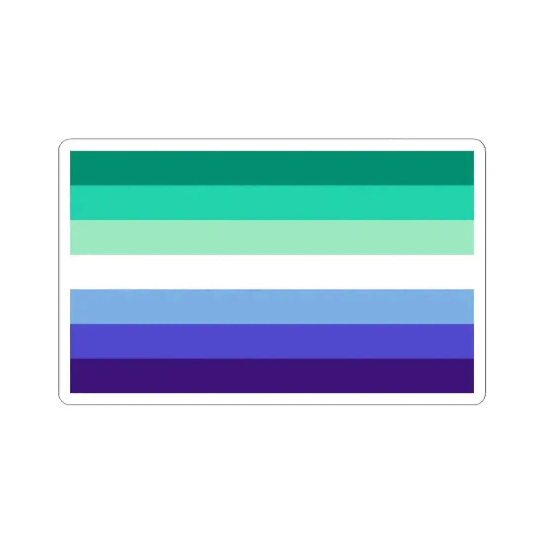 Gay Men Pride Flag - STICKER Vinyl Kiss-Cut Decal 6 Inch White - The Sticker Space