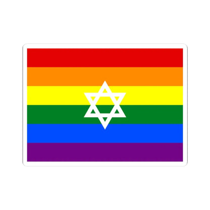 Gay Pride flag of Israel (Israel) STICKER Vinyl Kiss-Cut Decal 2 Inch White - The Sticker Space