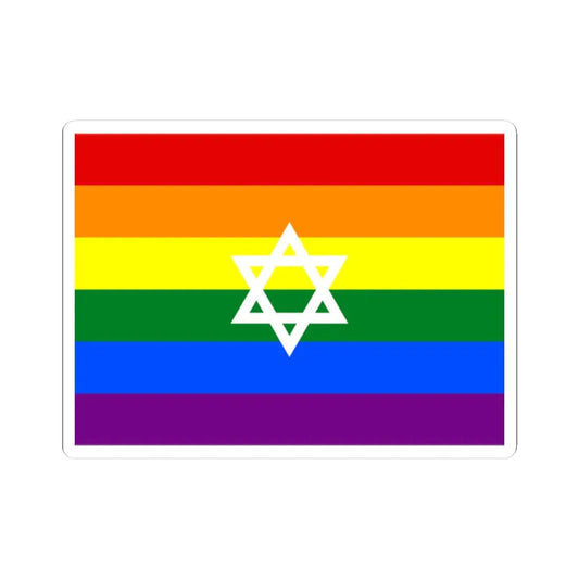 Gay Pride flag of Israel (Israel) STICKER Vinyl Kiss-Cut Decal 2 Inch White - The Sticker Space