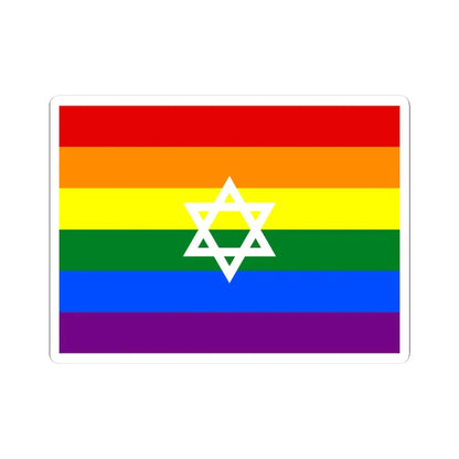 Gay Pride flag of Israel (Israel) STICKER Vinyl Kiss-Cut Decal 3 Inch White - The Sticker Space