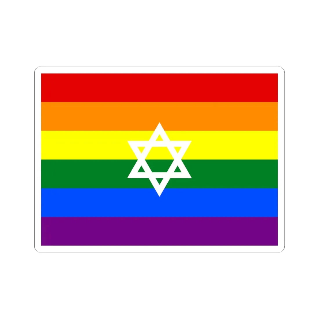 Gay Pride flag of Israel (Israel) STICKER Vinyl Kiss-Cut Decal 4 Inch White - The Sticker Space