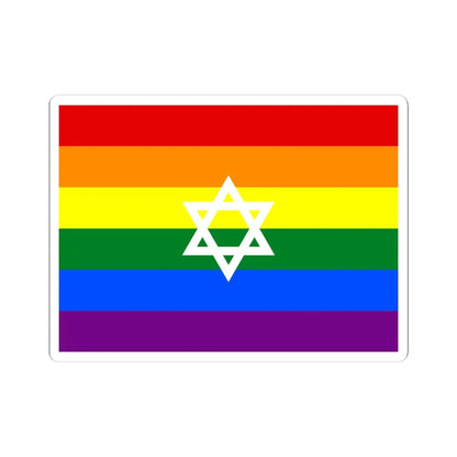 Gay Pride flag of Israel (Israel) STICKER Vinyl Kiss-Cut Decal 4 Inch White - The Sticker Space