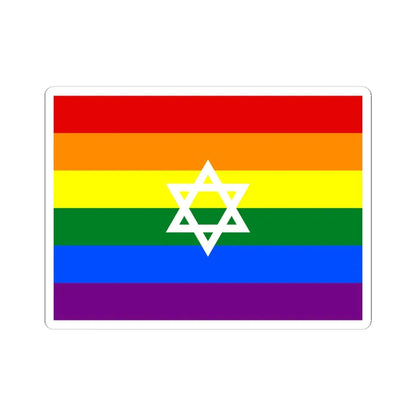 Gay Pride flag of Israel (Israel) STICKER Vinyl Kiss-Cut Decal 6 Inch White - The Sticker Space