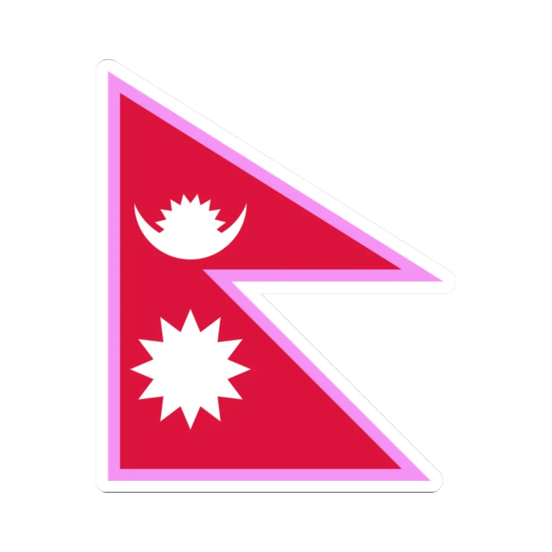 Gay Pride flag of Nepal (Nepal) STICKER Vinyl Kiss-Cut Decal 2 Inch White - The Sticker Space