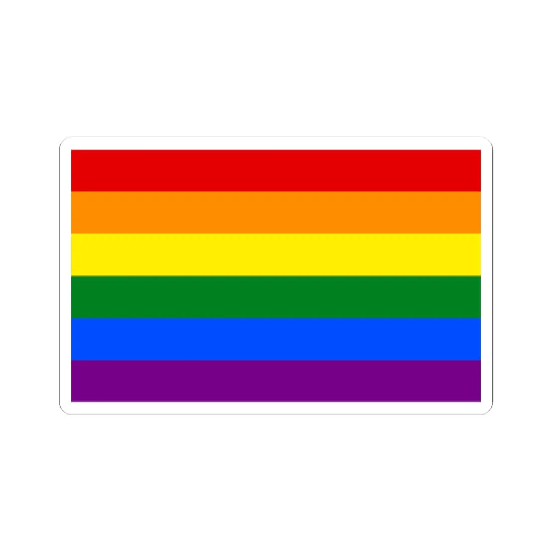 Gay Pride Flag STICKER Vinyl Kiss-Cut Decal 2 Inch White - The Sticker Space