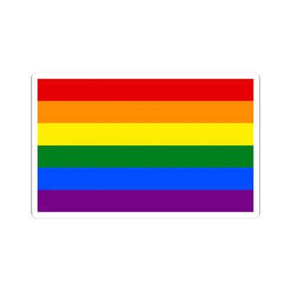 Gay Pride Flag STICKER Vinyl Kiss-Cut Decal 2 Inch White - The Sticker Space