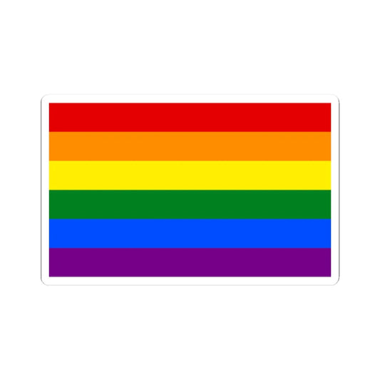 Gay Pride Flag STICKER Vinyl Kiss-Cut Decal 2 Inch White - The Sticker Space