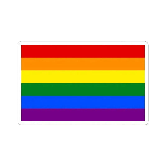 Gay Pride Flag - STICKER Vinyl Kiss-Cut Decal 2 Inch White - The Sticker Space