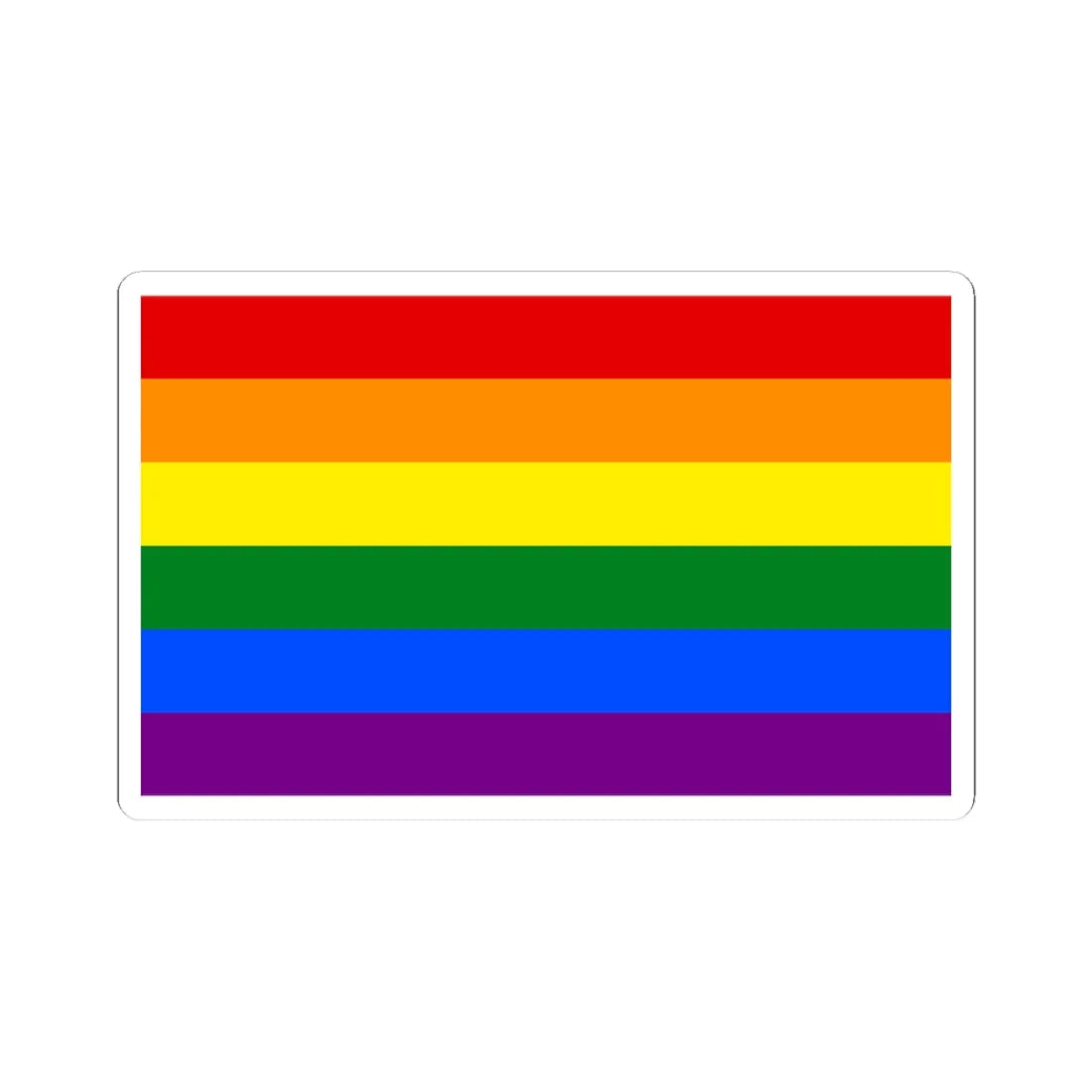 Gay Pride Flag STICKER Vinyl Kiss-Cut Decal 3 Inch White - The Sticker Space