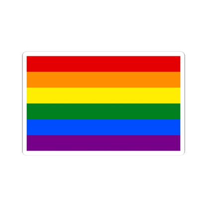 Gay Pride Flag STICKER Vinyl Kiss-Cut Decal 3 Inch White - The Sticker Space