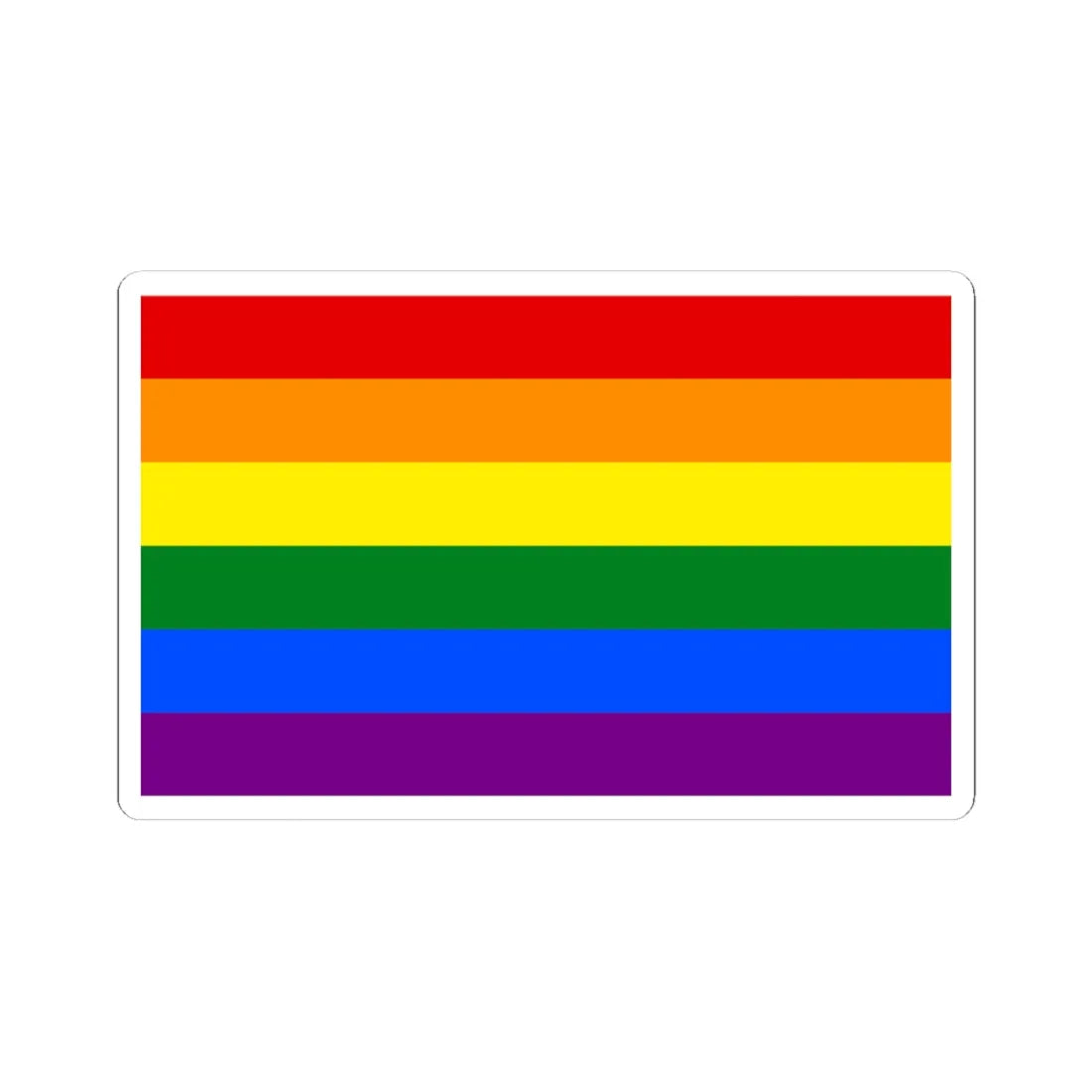Gay Pride Flag STICKER Vinyl Kiss-Cut Decal 4 Inch White - The Sticker Space