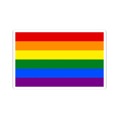 Gay Pride Flag STICKER Vinyl Kiss-Cut Decal 4 Inch White - The Sticker Space