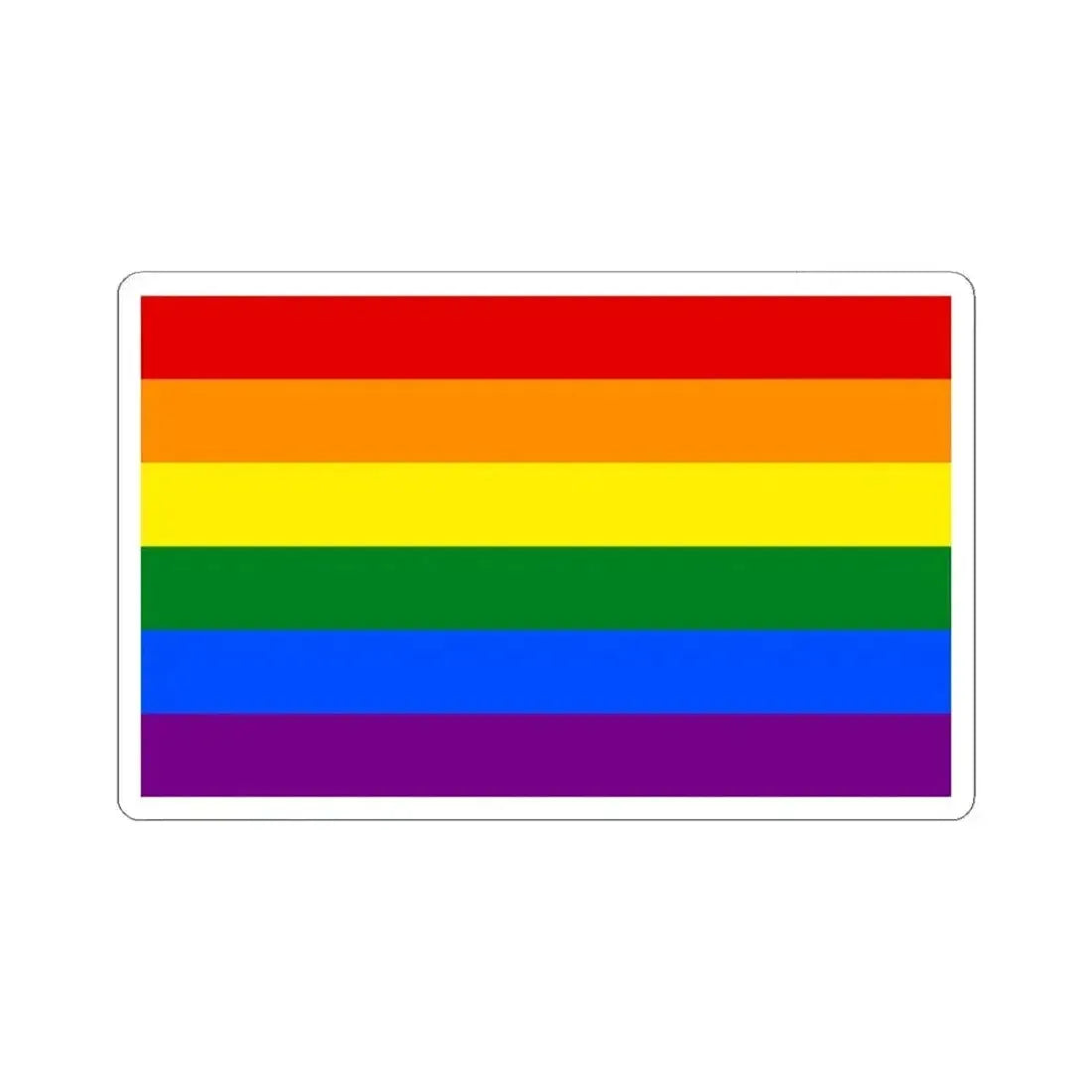 Gay Pride Flag - STICKER Vinyl Kiss-Cut Decal 4 Inch White - The Sticker Space