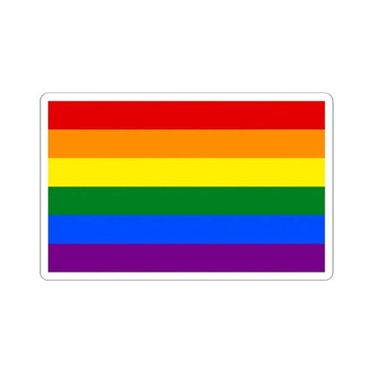 Gay Pride Flag - STICKER Vinyl Kiss-Cut Decal 4 Inch White - The Sticker Space