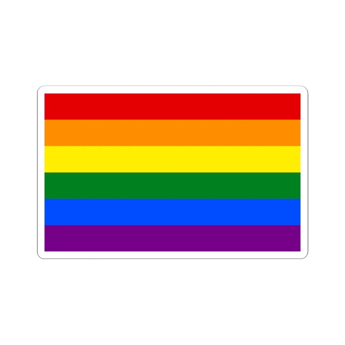 Gay Pride Flag STICKER Vinyl Kiss-Cut Decal 6 Inch White - The Sticker Space