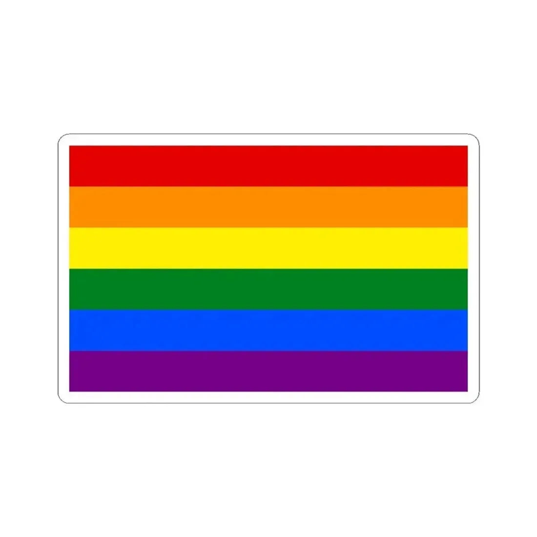 Gay Pride Flag - STICKER Vinyl Kiss-Cut Decal 6 Inch White - The Sticker Space